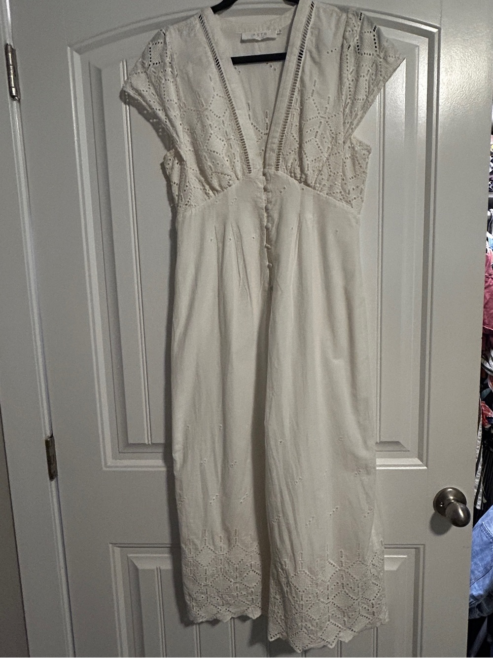 Astr Cropped Wide Leg Eyelet Romper